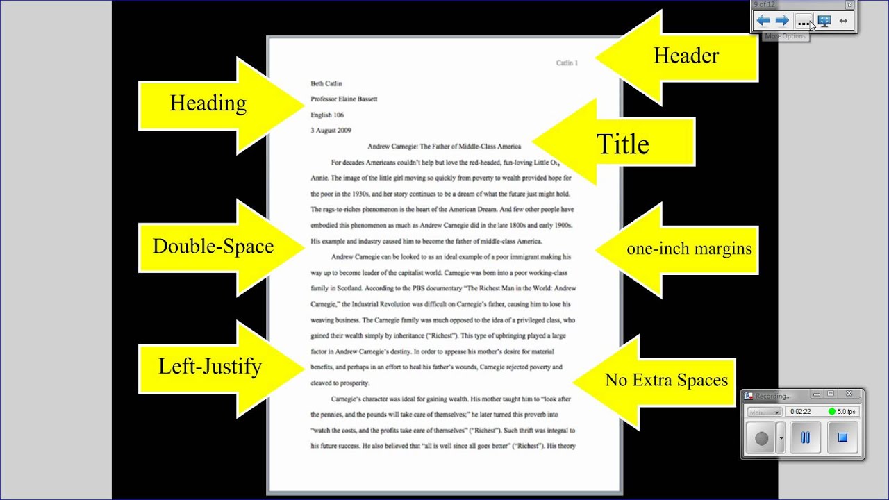 Basic research paper format