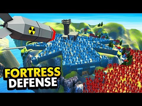 RED vs BLUE FORTRESS DEFENSE *NUKE* In Ravenfield (Ravenfield Funny Gameplay)