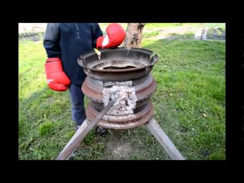 Печь ракета из газовых баллонов Печь ракета из газовых баллонов