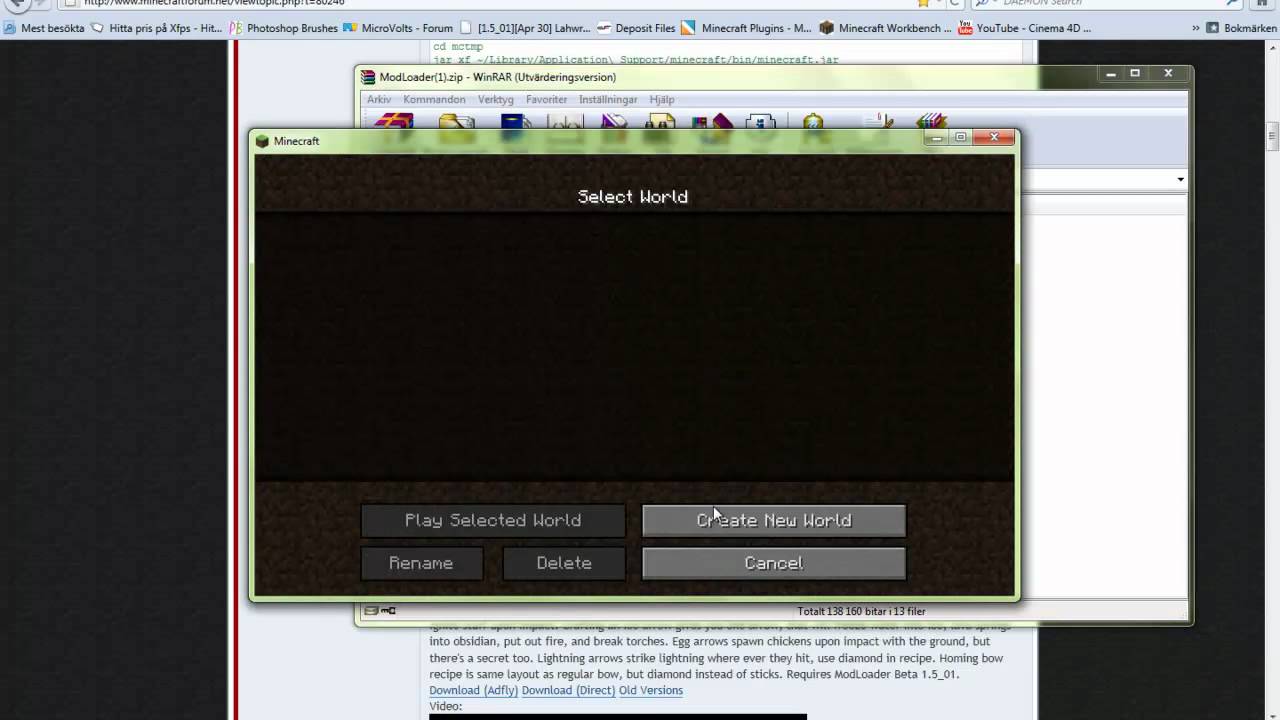 ... to install and use modloader in Minecraft (also adding mods) - YouTube