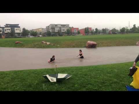 Boulder Flood Swim Time with Mira and Samantha