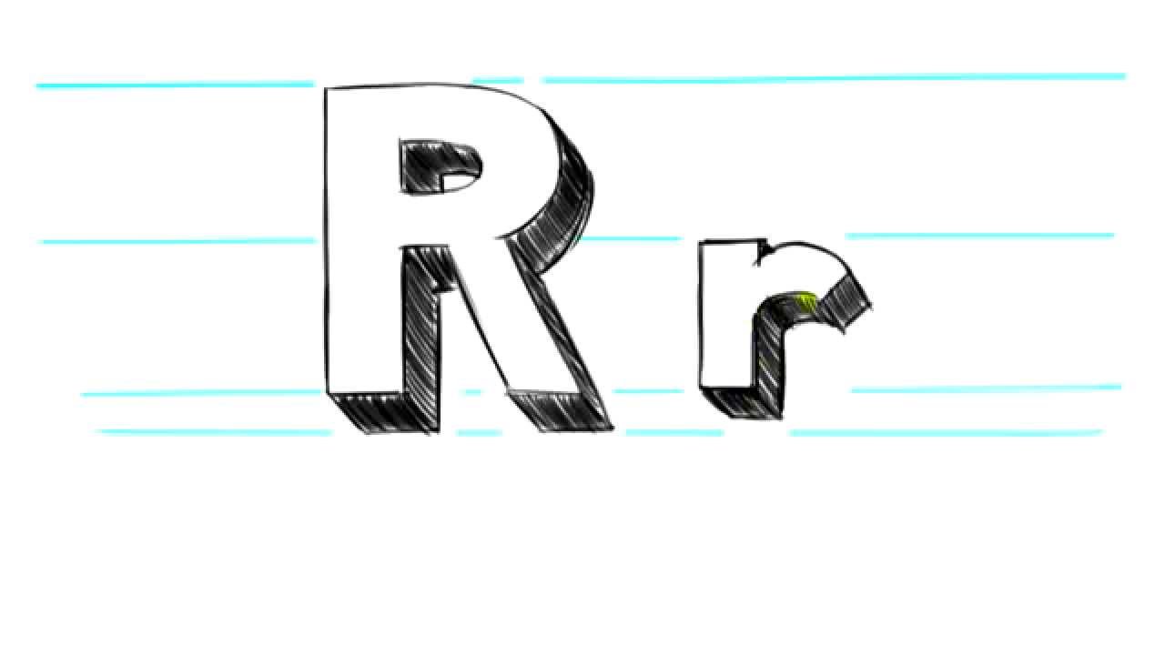 How to Draw 3D Letters R Uppercase R and Lowercase r in 90 Seconds