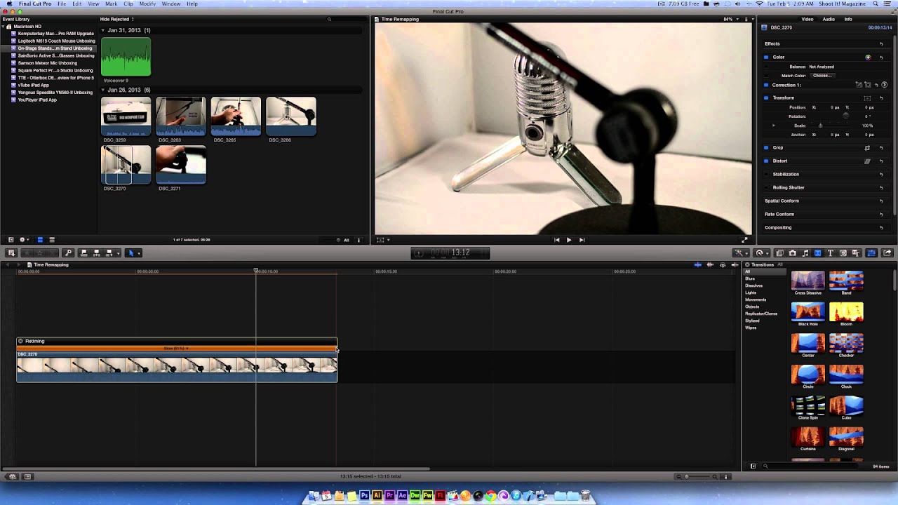 Final Cut Pro X Basics - Time Remapping (Slow, Fast, & Reverse Motion ...