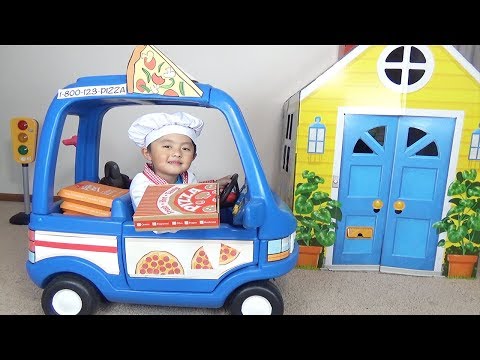 Pretend Play Pizza Delivery & Cooking Food Kitchen Toy Set