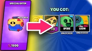 LEON AND SPIKE From Mega Box Brawl Stars Funny Moments & Fails & Glitches