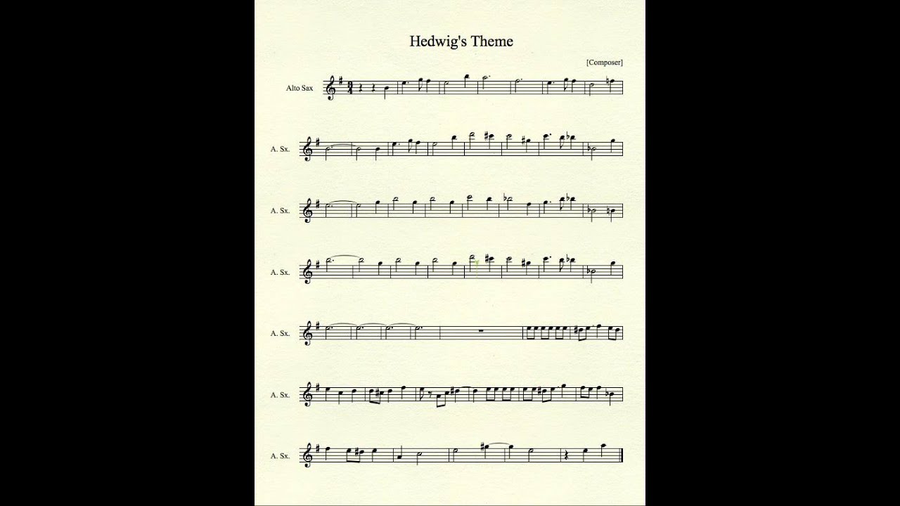 Hedwig's Theme for Alto Sax - YouTube