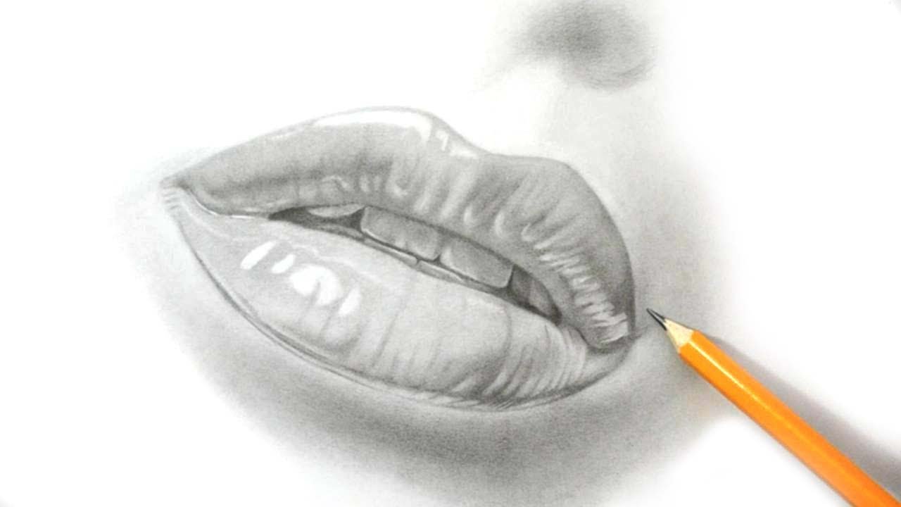 How I Draw Lips - Realistic Pencil Drawing - YouTube