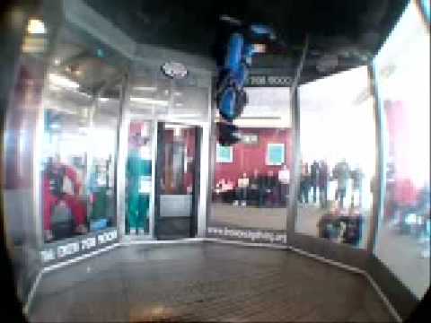 Flying instructor at indoor skydiving 1:00