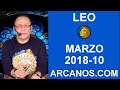 Video Horscopo Semanal LEO  del 4 al 10 Marzo 2018 (Semana 2018-10) (Lectura del Tarot)