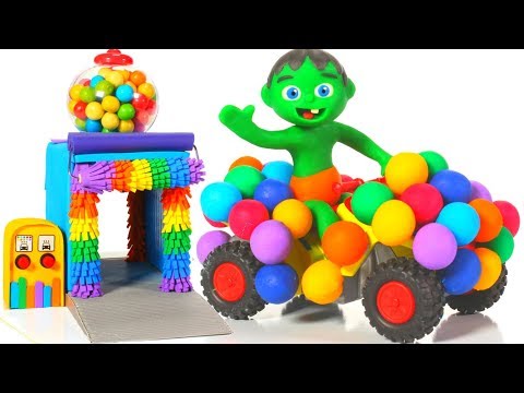 Kids Driving A Funny Rainbow Car ❤ Cartoons For Kids