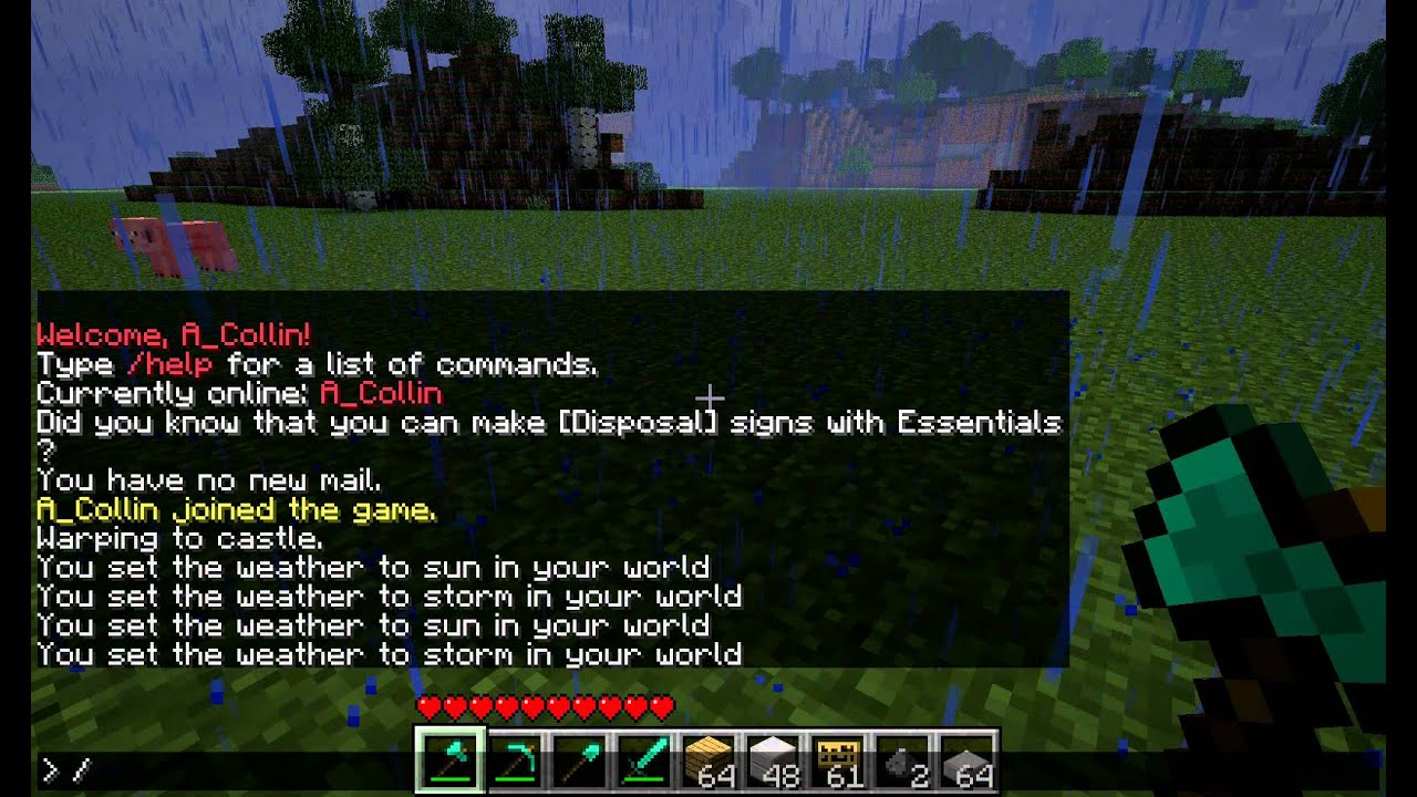 minecraft server commands weather