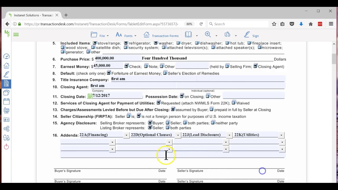 Eforms Transaction Desk