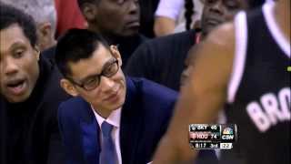 [HD] Jeremy Lin vs Nets 板凳區的林書豪 (2)  Nov.29,2013