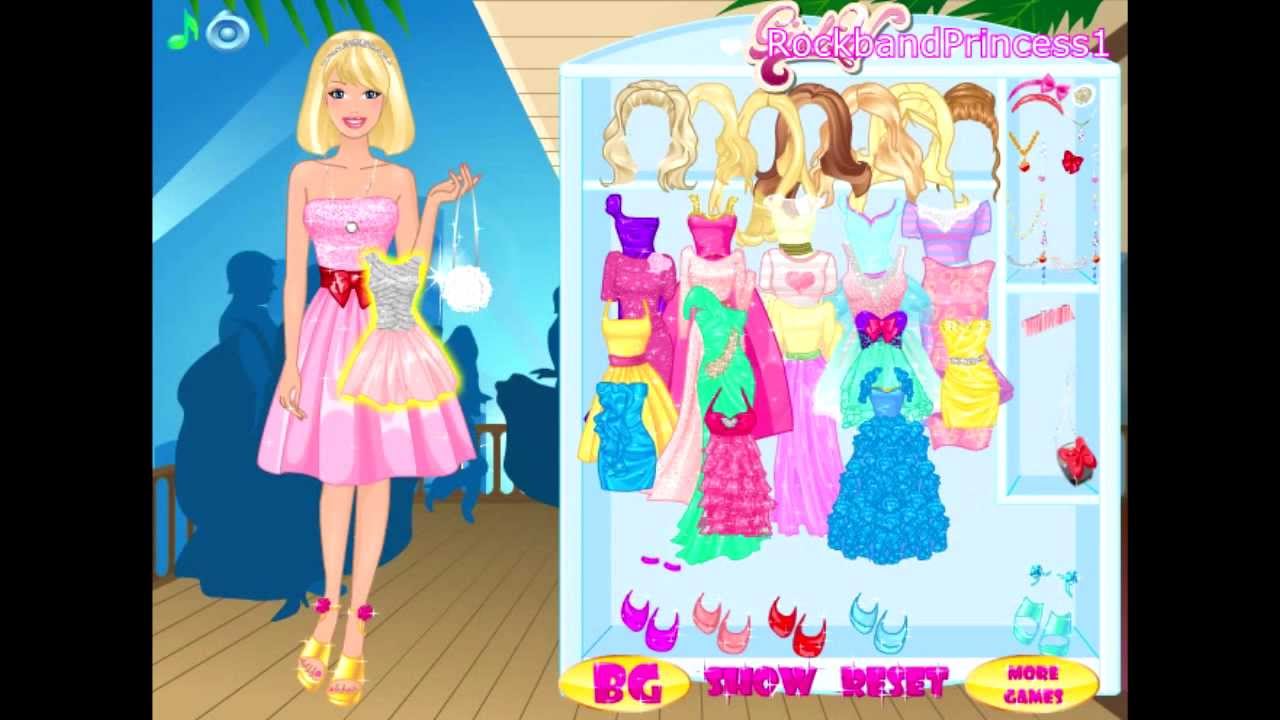 barbie party dress up games