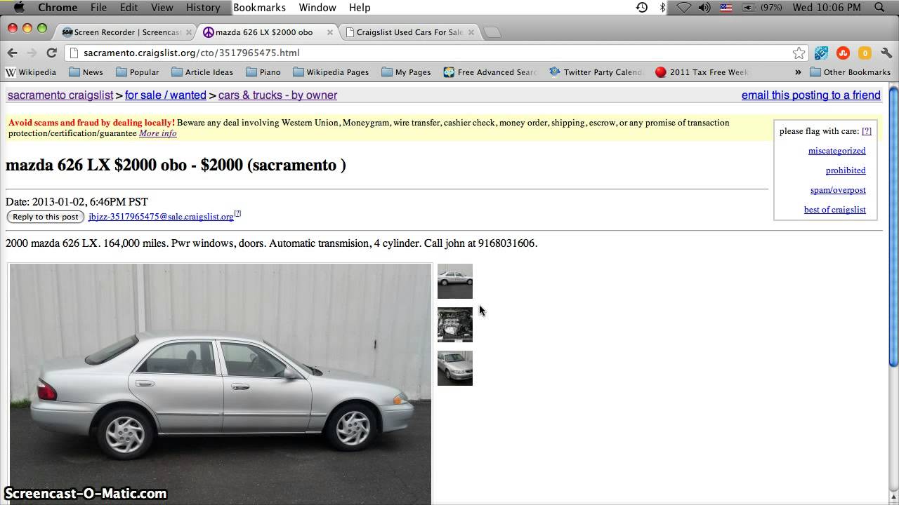 Craigslist Sacramento Used Cars for Sale in January 2013 ...