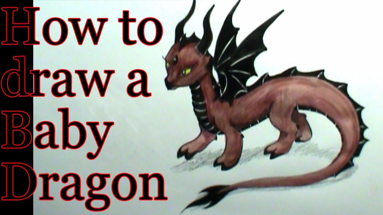 How to draw a Dragon Baby - YouTube