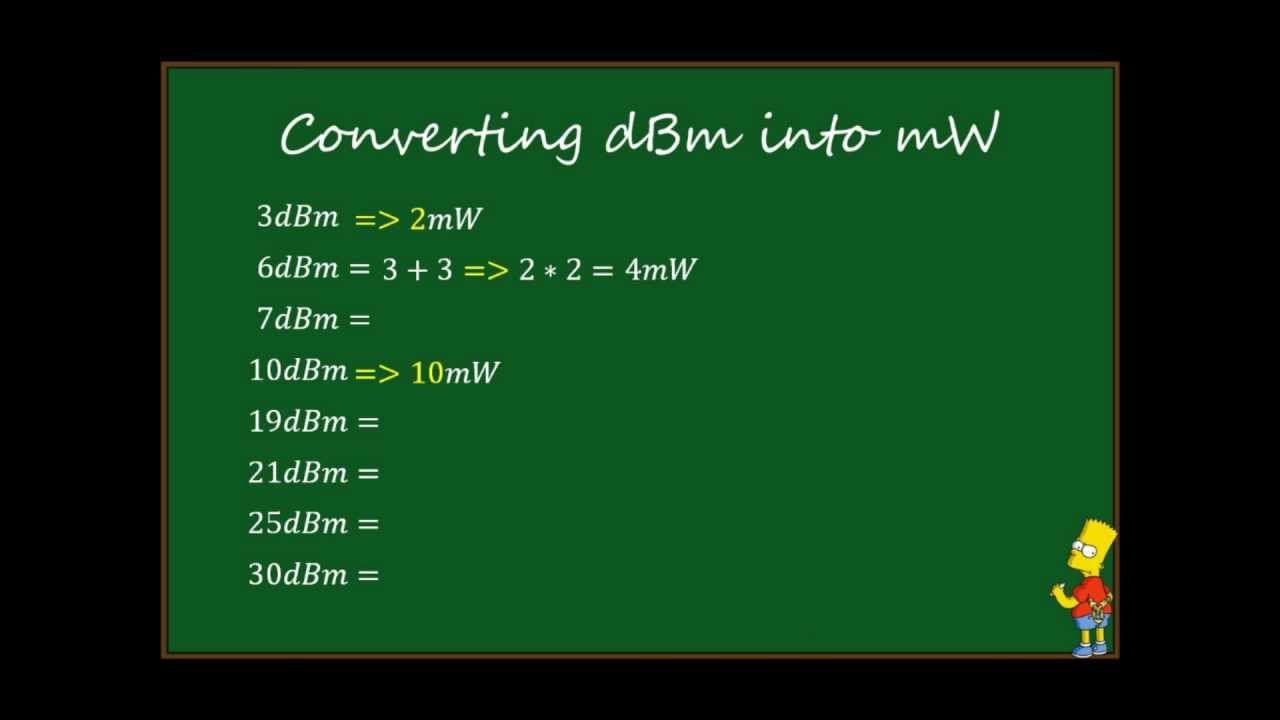 Learn convert dBm to mW without calculator - YouTube