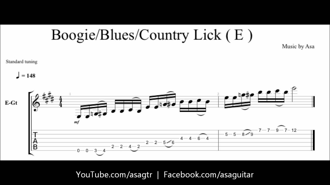 Guitar lick of the day! country/blues/boogie key of E *Fast/Slow demo