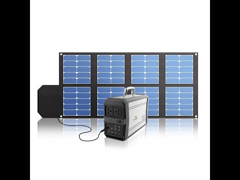 video Sungzu Portable Backup Battery 1000W Pure Sine Wave with MC4 to 4P DIN cable – AC and DC Output