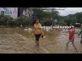 Flood in Cambodia 2013, Battambang town view.