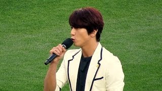 Jung Yong-hwa 정용화 CNBLUE Korean Nat. Anthem Dodger Stadium Tonight 5-27-14