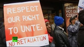 Нет зарплаты — нет фастфуда: забастовка работников быстрого питания в США