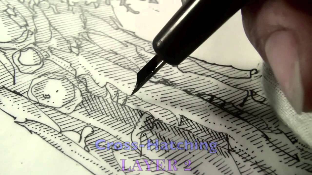 Pen and Ink Cross Hatching Masters Edition - YouTube