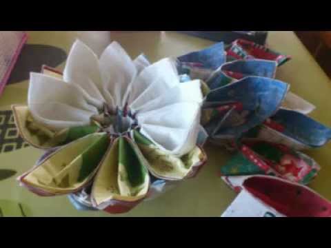 Tutorial Como hacer una piña con servilletas de papel Tutorial Como hacer una piña con servilletas de papel
