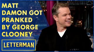 David Letterman - George Clooney's Prank on Matt Damon, Tina Fey and Amy Poehler