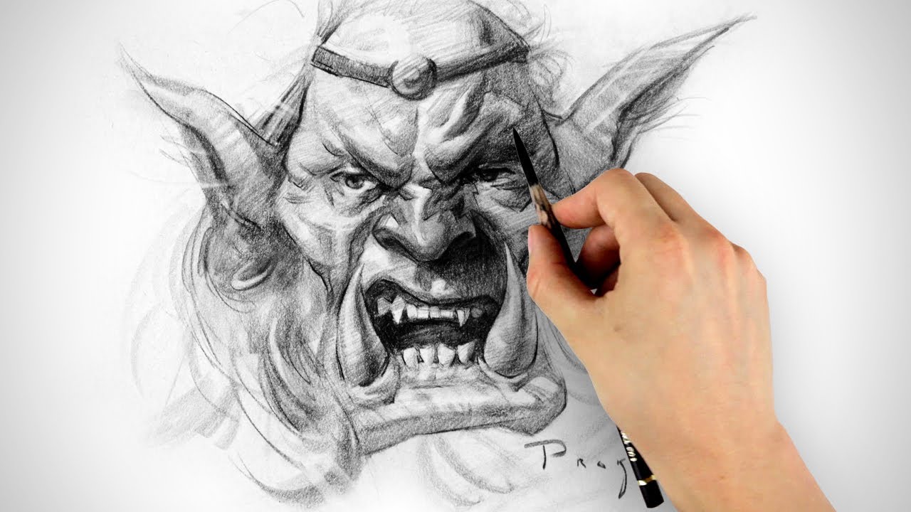 Orc Drawing - Timelapse - YouTube