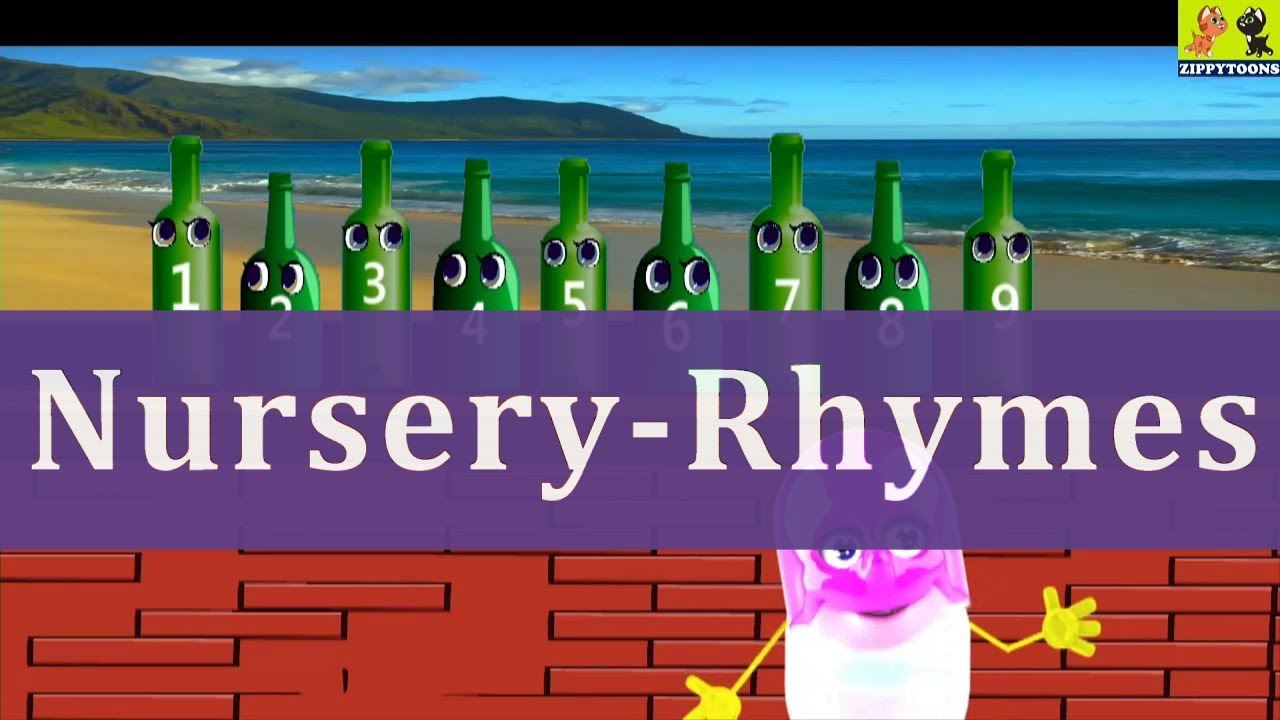 Animated Nursery Rhymes Ten Green Bottles Kids Songs With Lyrics By