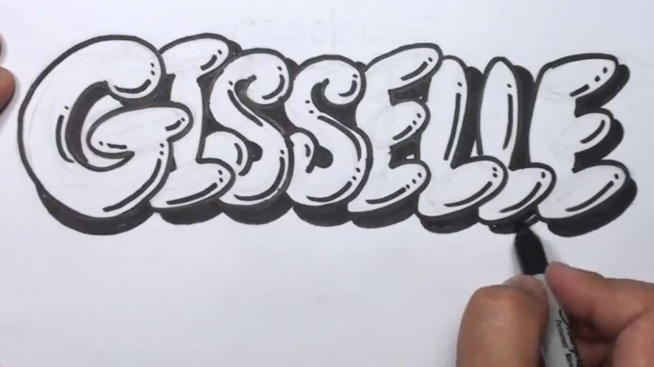 How to Draw Graffiti Letters Write Gisselle in Bubble Letters - YouTube