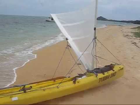 Kayak Sailing DIY polytarp sail - YouTube