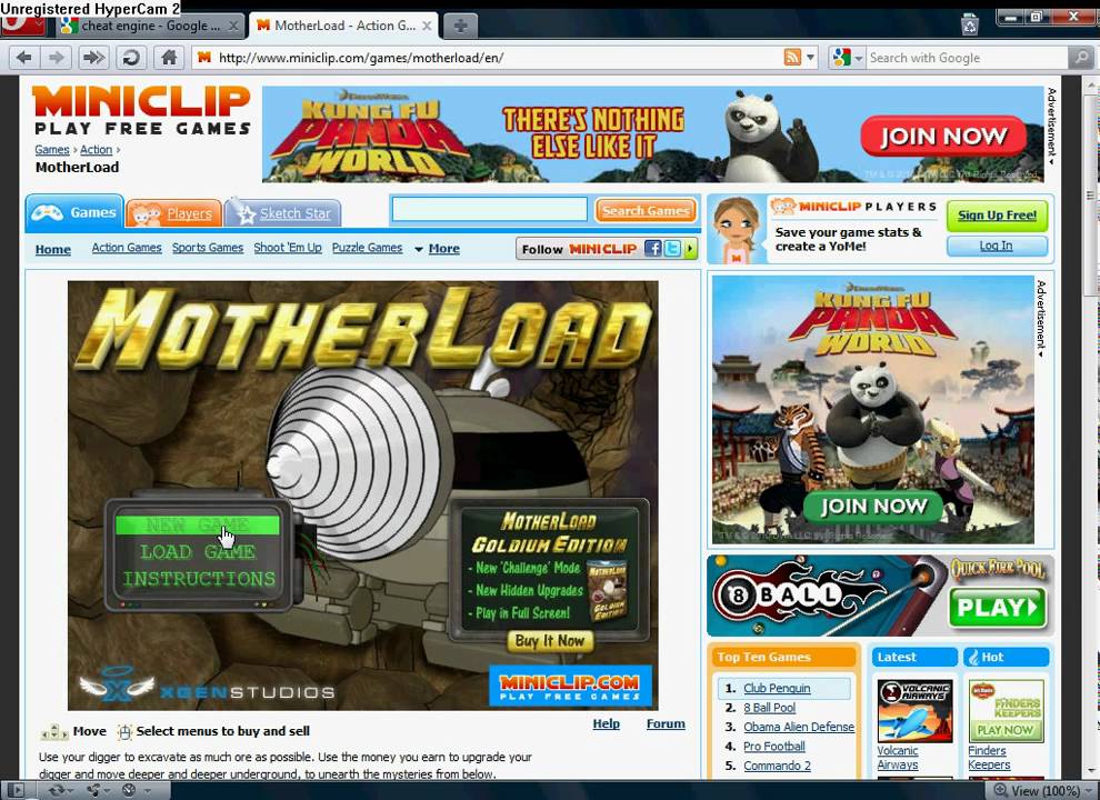 motherload cheat[miniclip version] - YouTube