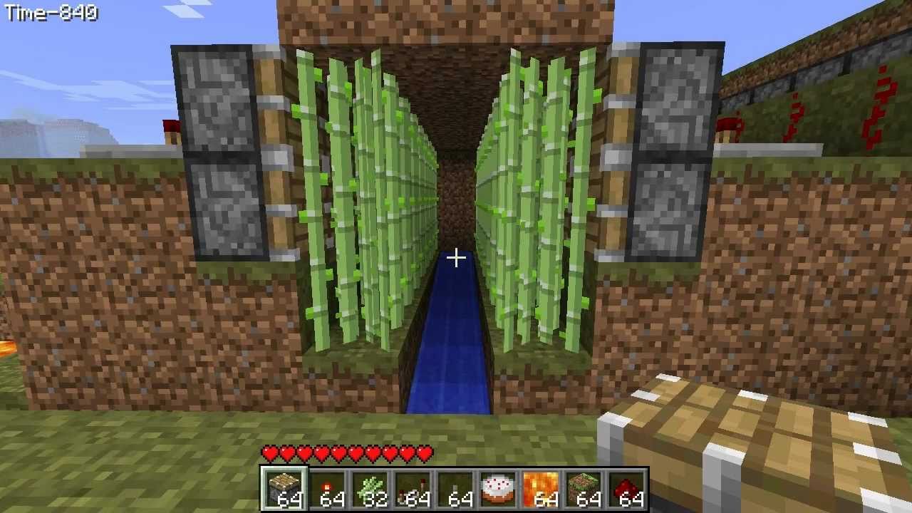 Minecraft: AUTOMATED Sugar Cane/Reed Farm w/ PISTONS (+Comentary