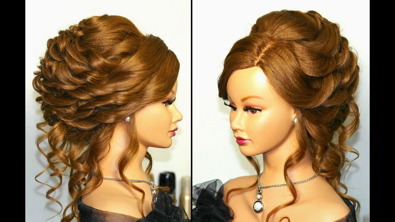Romantic bridal, wedding hairstyle for long hair. Tutorial - YouTube