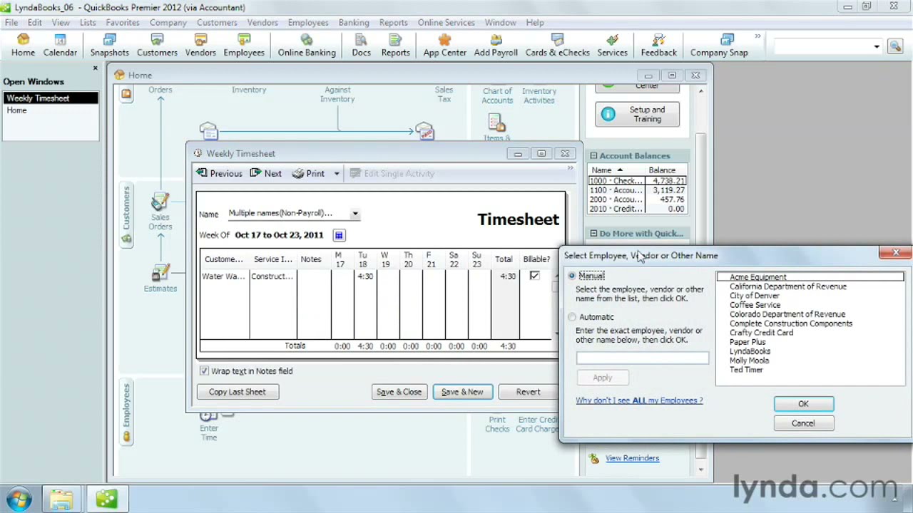quickbooks pro with timsheet