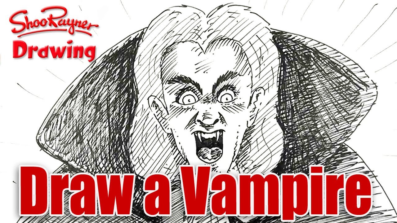 How to draw a Vampire for Halloween spoken tutorial YouTube