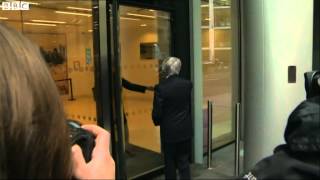 Bernie Ecclestone fails to get through a door