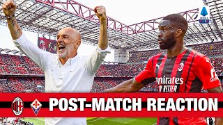 Coach Pioli and Tomori | AC Milan v Fiorentina Post-match reaction