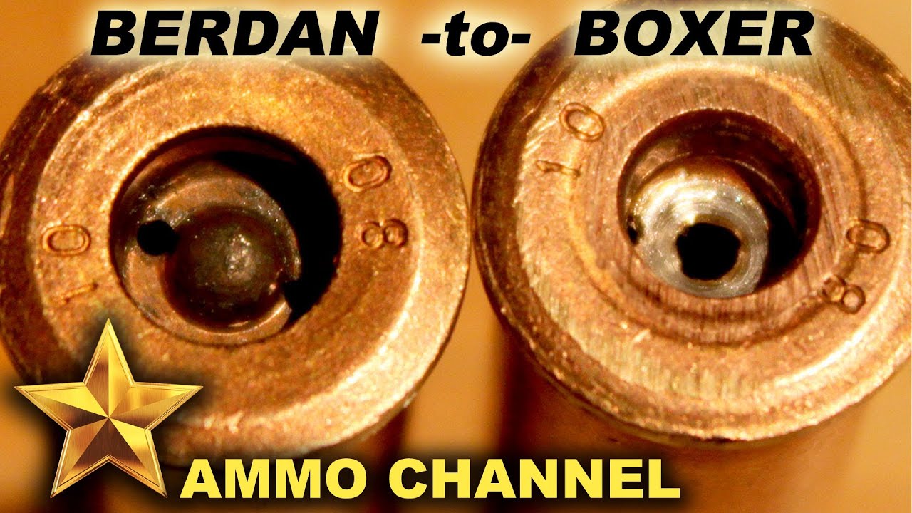 Converting berdan cases to use boxer primers. YouTube