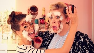 The Household Makeup Challenge with Louise | Zoella