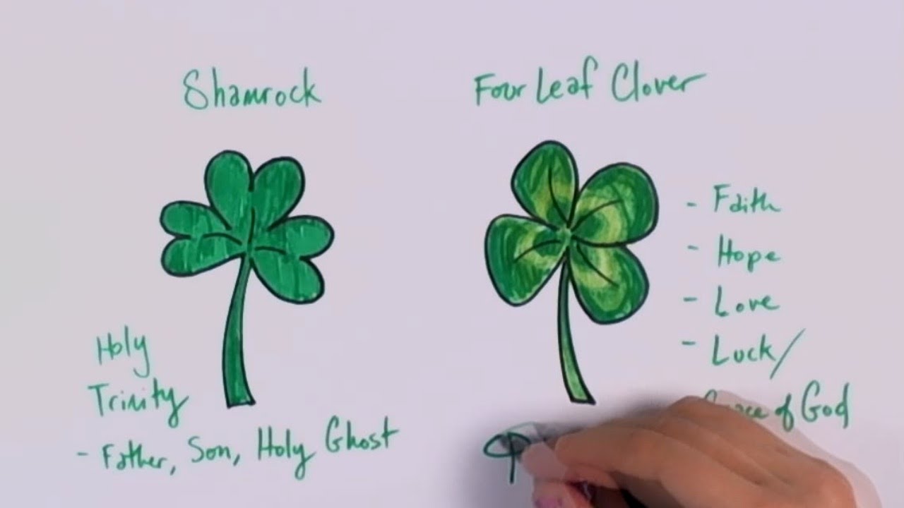 How to Draw a Shamrock - How to Draw a Four-leaf Clover CC - YouTube