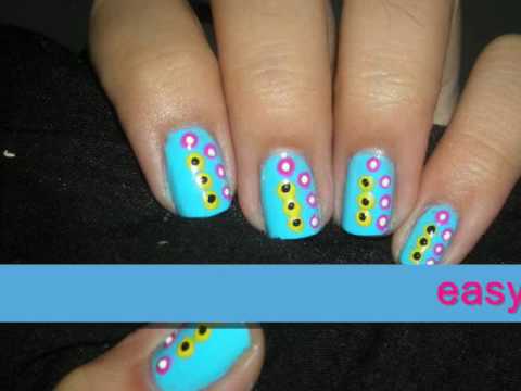 Nail Design Tutorial: Baby Blue Nails - YouTube