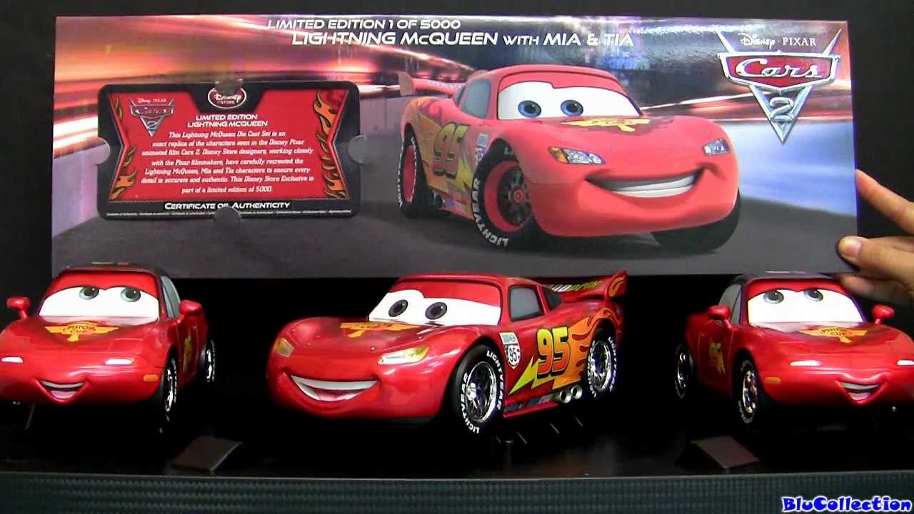 Limited Edition Mia Tia 1:18 Scale Diecast Lightning Mcqueen Cars 2