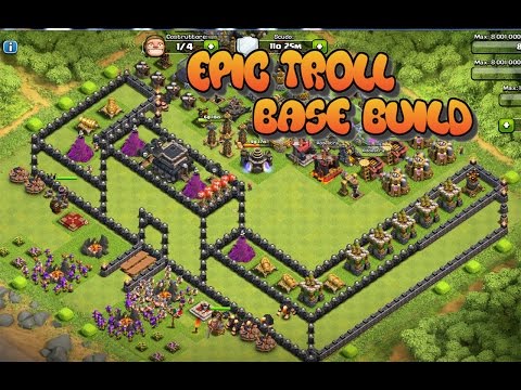 Clash of Clans 3D | EPIC TROLL BASE CASTLE BUILD | Funny trolling strategy