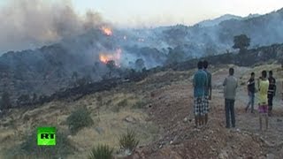 Лесные пожары в Турции подбираются к курорту Бодрум