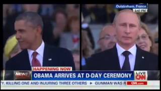 Obama vs Poutine Putin D Day commemoration - 6 june