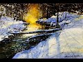 Watercolour Painting Tutorial  Snowy Sunset Scene