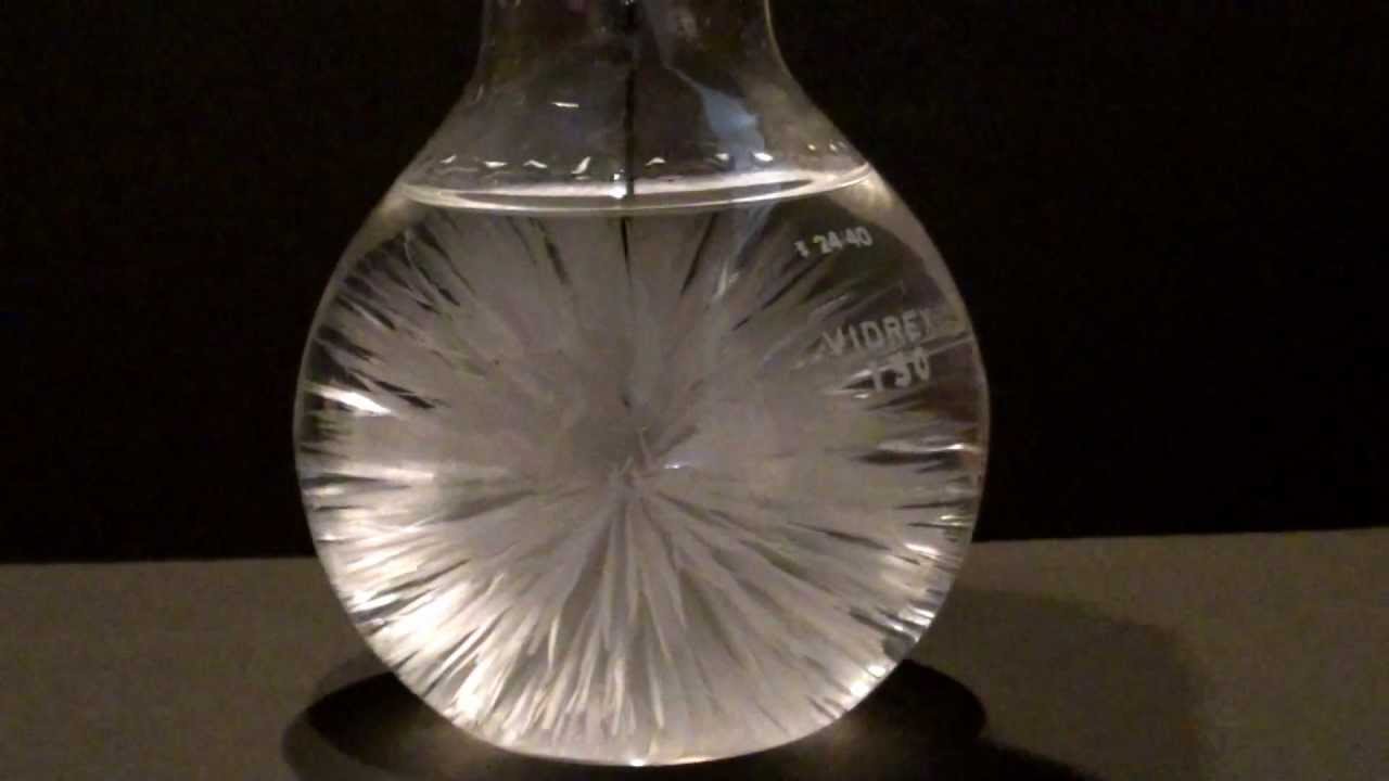 hot ice (sodium acetate) beautiful science experiment - YouTube